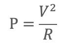 P=V2divR
