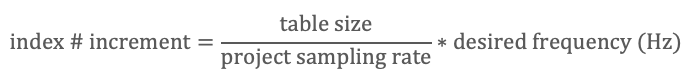 index increment formula